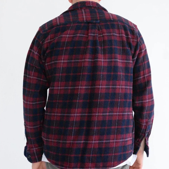 Orvis Red & Navy Checker Thick Cotton w/ Hidden Side Pockets Shacket Medium - Picture 3 of 15